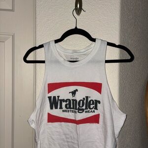 Wrangler Women's White and Red Tank Top